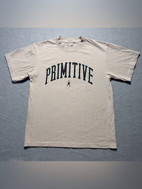 Primitive Skateboarding Spider Arch Logo T-Shirt Men’s Small Tan Graphic Tee